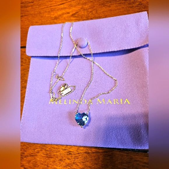 Melinda Maria Jewelry - Melinda Maria Allison heart necklace Blue Gold